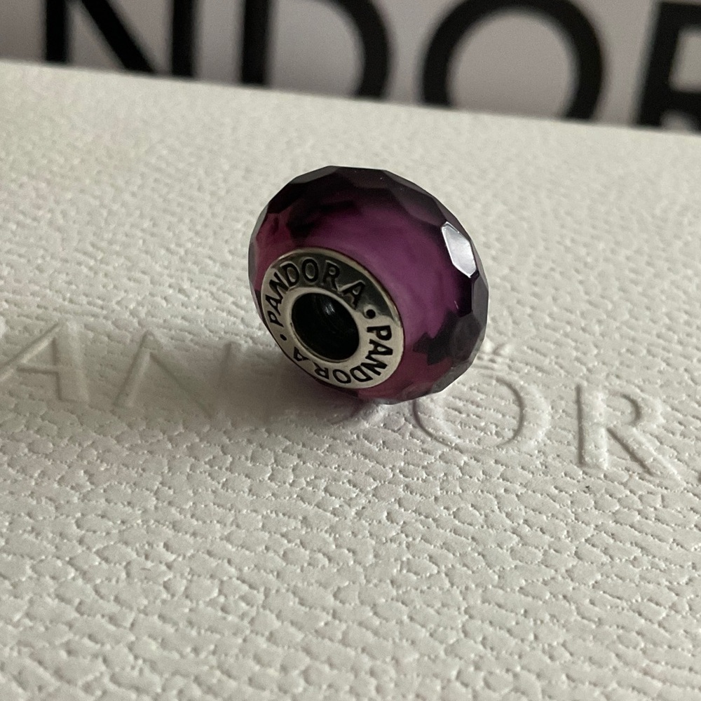 Pandora Deep Purple Faceted Charm
